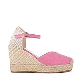 Größe: EU 39 Kanna - Handgefertigte Espadrilles und Keilsandaletten - 10 cm hoher Absatz - ÖKO-DESIGN - ECODISEÑO (Rosa - 39)