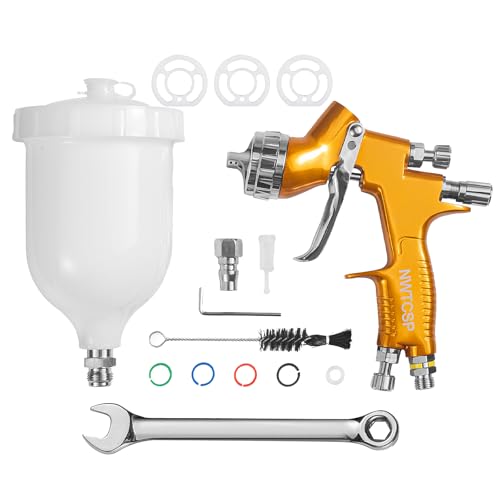 Image of Professional Paint Spray Guns Automotive hvlp Spray Gun car Paint Gun Gravity 1.3mm Tip for All Auto Paint Topcoat and Touch-Up 600CC Plastic Cup, sp001