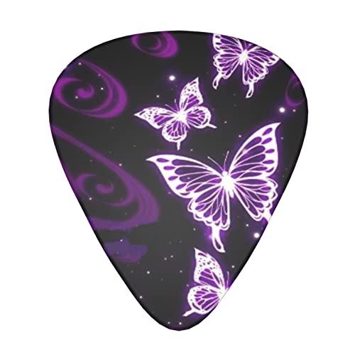 Lot de 12 médiators pour guitare basse électrique et acoustique Motif papillon Violet - Les Beatles, Paul McCartney, John Lennon, RIngo Starr, George Harrison Lot de 12 médiators pour guitare basse électrique et acoustique Motif papillon Violet
