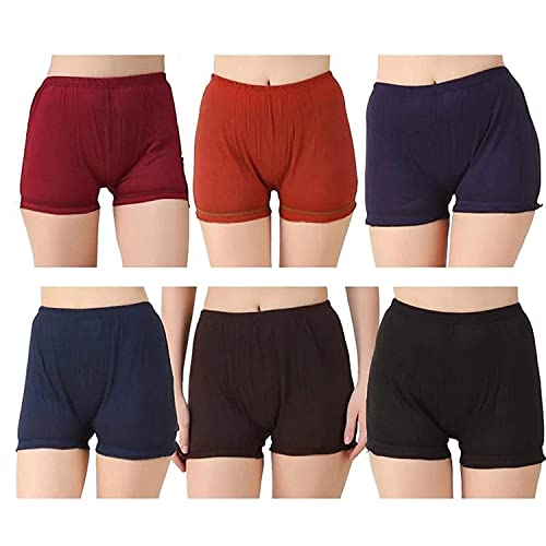 Image of Ladies Plain Boyshorts Drawer for Girls | Cotton Inner Wears Bloomer Briefs Panties for Girl | Girls Underwear Combo Pack of 5 and 6