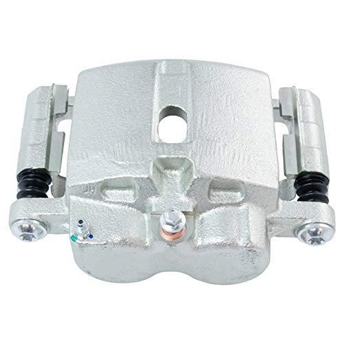 Image of TRQ Driver and Passenger Side Brake Caliper Set Caliper Brackets Hardware Compatible with 99-04 Chevrolet Silverado 1500 01-10 Silverado 2500 HD 03-06 Express 2500 Van 7300LB GVW 99-04