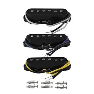 FLEOR Micro simple bobinage Alnico 5 Micros Strat Guitare Manche/Milieu/Chevalet Staggered pour remplacement des micros… - Les Beatles, Paul McCartney, John Lennon, RIngo Starr, George Harrison