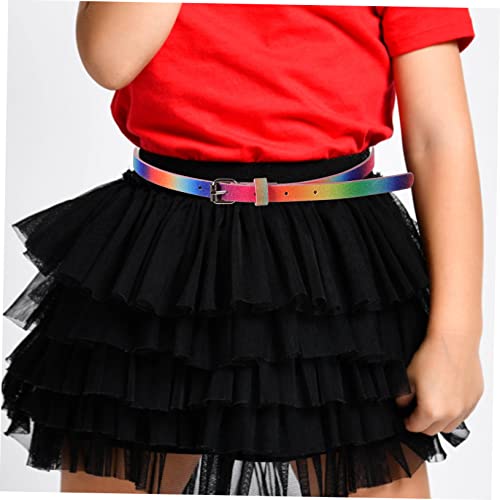 4pcs Kids Heart Buckle Jeans Belt Set Short Length Artificial Leather Belts for Girls Stretch Design for Dress and Casual Wear2