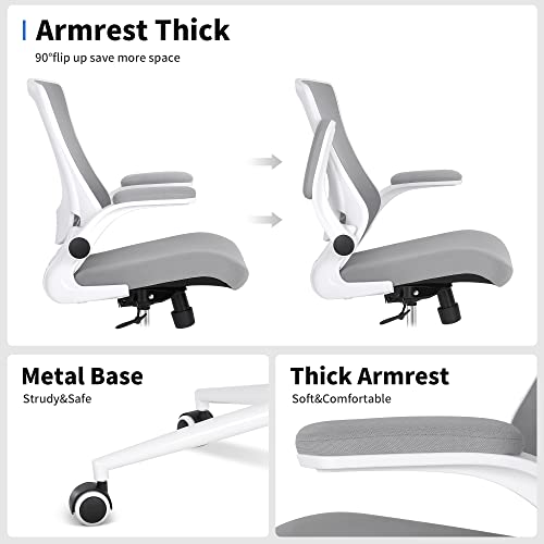 Image of Misolant Tall Office Chair, Drafting Chair for Standing Desk, High Office Chair with Adjustable Lumbar Support, Flip-up Arm and Footrest Ring, Tall Drafting Chair for Bar Height Desk