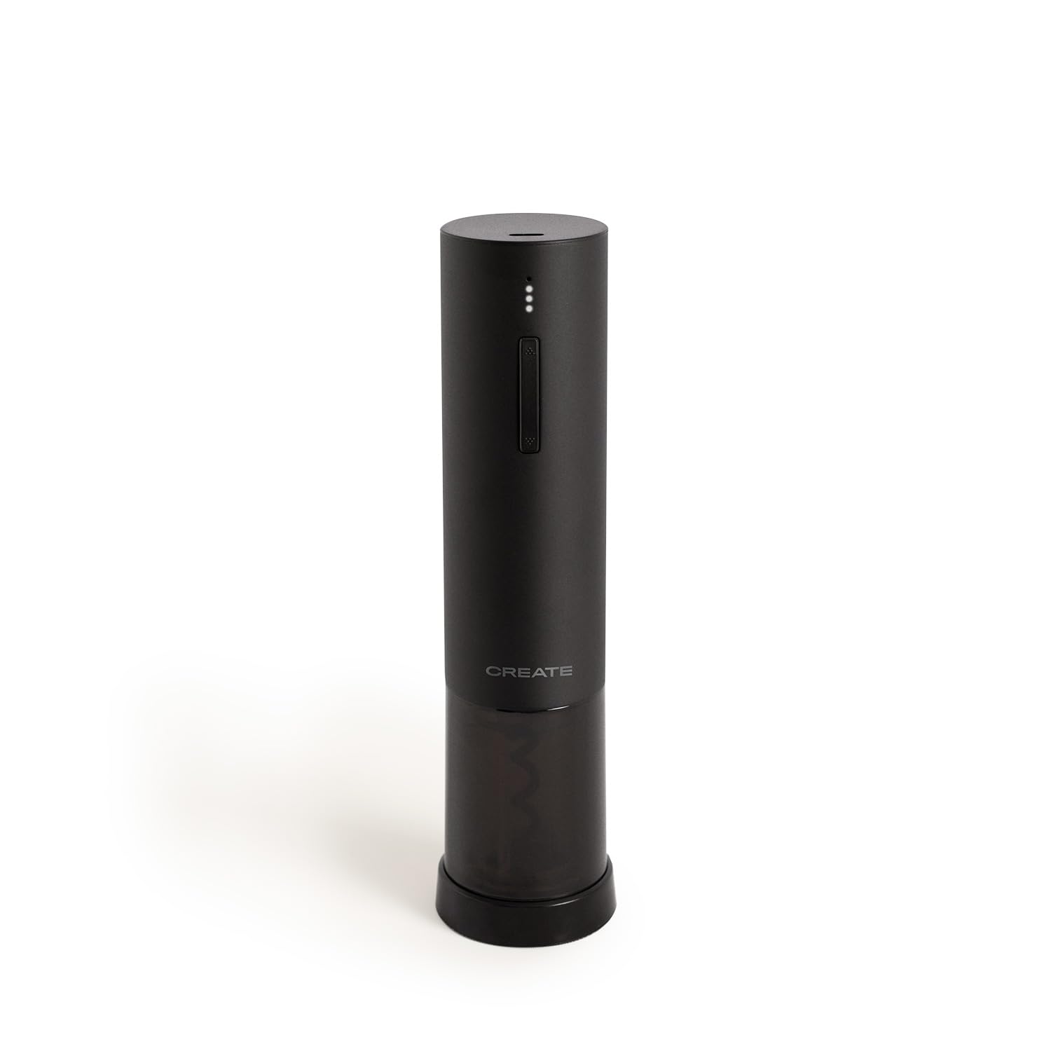 CREATE/WINE OPENER/Tire-bouchon électrique avec accessoires noir/Autonomie pour 50 bouteilles, 4 vitesses, indicateur de batterie, 4 accessoires, chargeur USB-C, 15W