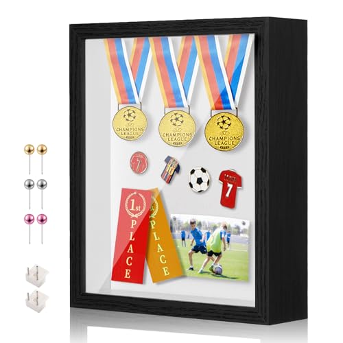 RTZQQIN 11x14 Shadow Box Display Case Picture Frame with Soft Linen Back, Large Deep Black Shadow...