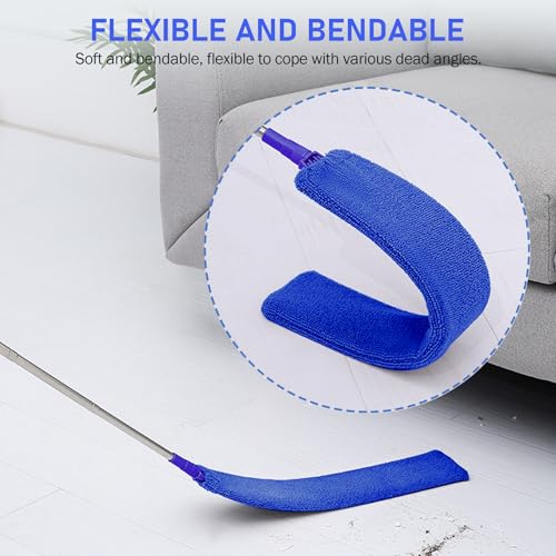 Image of SetSail Dusters for Cleaning 100-inch Extra-Long Gap Duster with Extension Pole Bendable Microfiber Head Washable Ceiling Fan Cleaner Duster Kit for High Ceilings, Blue