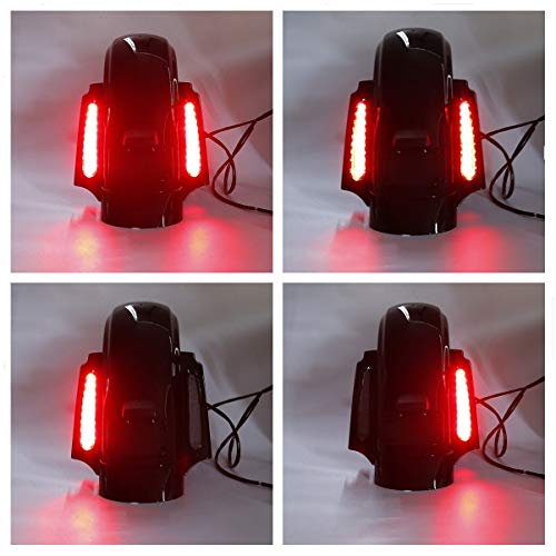 Xfmt Black Cvo Style Rear Fender System W/Led Compatible With Harley Touring Road King 2009-2013 #TOP2