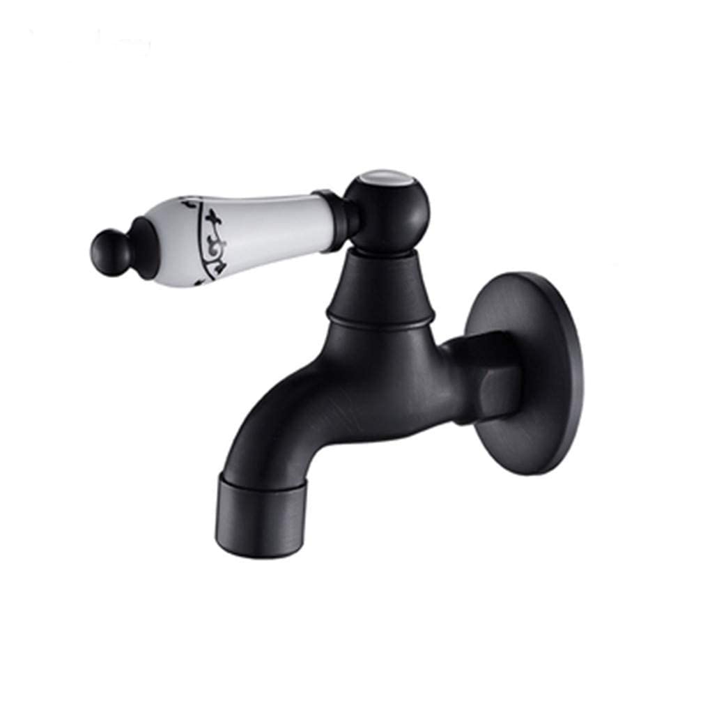 Robinet extérieur de jardin noir avec embout long pour tuyau d'arrosage