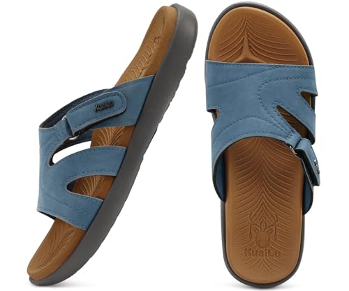 Image of KuaiLu Womens Fashion Orthotic Slides Ladies Athletic Yoga Mat Memory Foam Walking Sandals Thick Cushion Recovery Summer Beach Slippers Comfortable Plantar Fasciitis Arch Support
