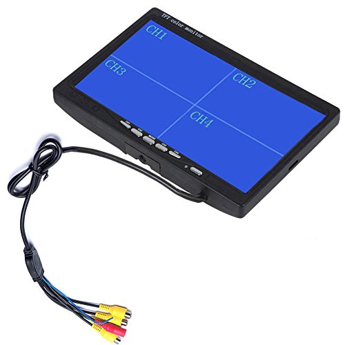 7 Inch Hd 4 Split Quad Video Displays Backup Monitor Kit Lcd Rear View Monitor For Car Backup Camera Kit & Home Surveillance Security System #TOP5