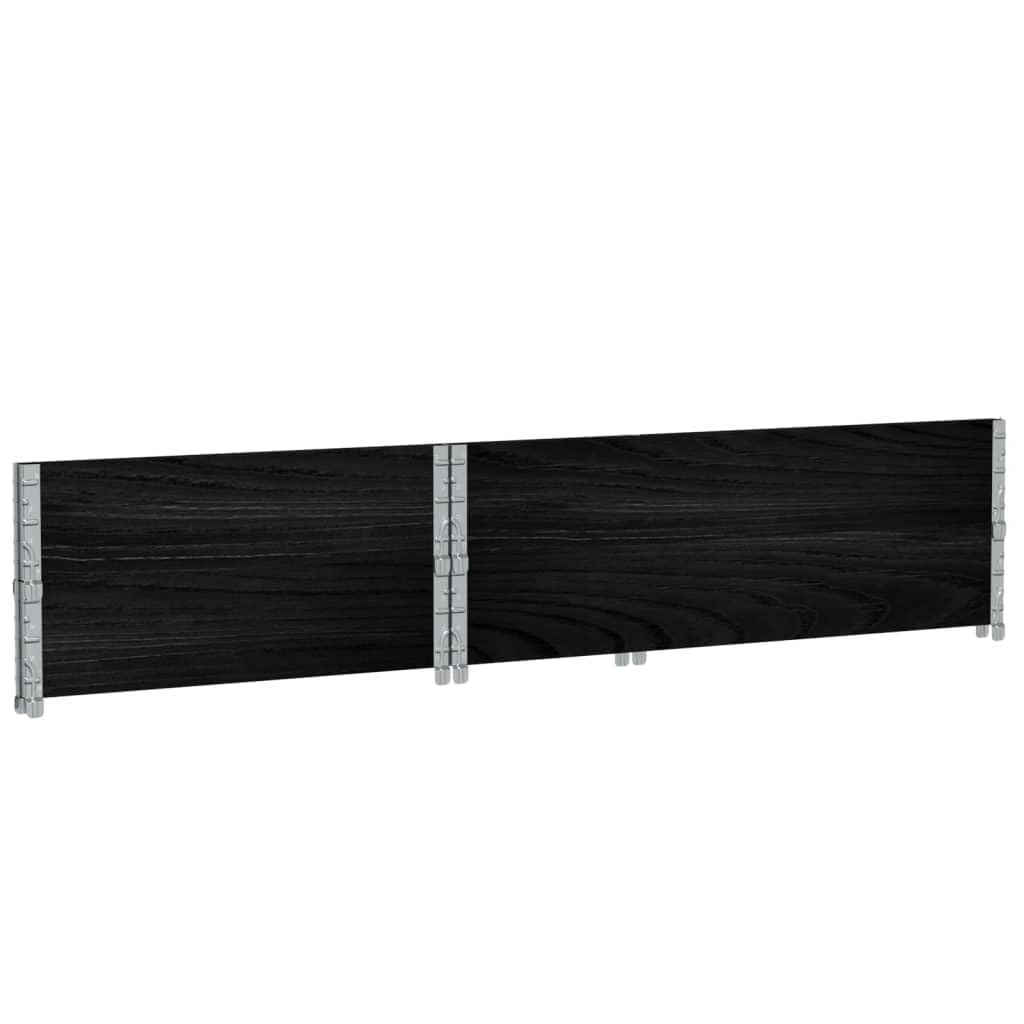 Jardinera negra de 120 x 80 cm de madera maciza de pino para balcón, jardín, terraza e interior y exterior, uso robusto y resistente a las heladas con esquinas galvanizadas plegables