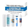 TGI-525 Filter Replacement Kit Compatible with Topway Global Reverse Osmosis System, One-Year Supply with Sediment, Carbon Block, and GAC Cartridges, 50 GPD RO Membrane, Plus a Post Carbon Filter