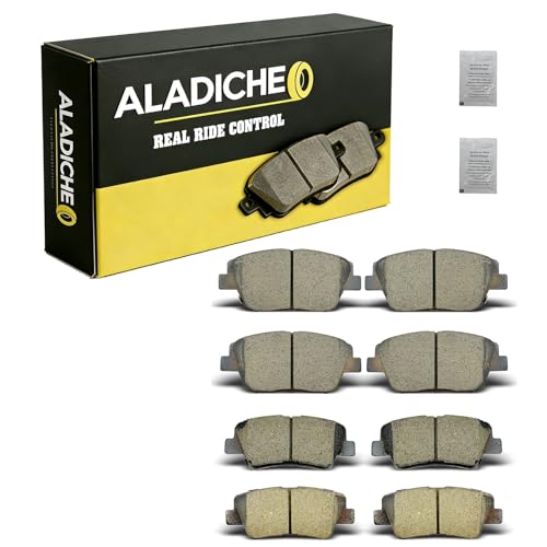 ALADICHE 8Pcs Front Rear Ceramic Disc Brake Pads Set Compatible with 2011-2014 Hyundai Sonata,2011-2014 Kia Optima by ALADICHE - Used condition - US$26.78