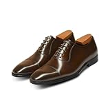  Frasoicus - Scarpe da uomo in pelle Oxford, formali, (Dark Browm), 45 EU