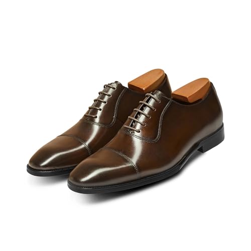 Image of Frasoicus Men's Leather Formal Oxford Shoes Business Dress Shoes for Men Size: 9.5