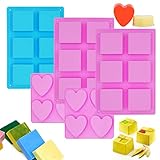 El paquete incluye: 3 moldes de silicona para jabón en rosa, azul y morado, con 2 moldes de silicona en forma de corazón en rosa y verde. Son lindos y prácticos, una maravillosa idea para crear exquisitas artesanías o hornear deliciosos postres, como gelatina, chocolate, tarta de queso, caramelos, jabón hecho a mano y mucho más.