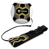 Surpop Fußball Kick Trainer Gürtel für Solo Training, Verstellbare Fußball Trainingshilfe mit Elastischem Rückprallseil für Größe 3 4 5 Bälle, Gelb