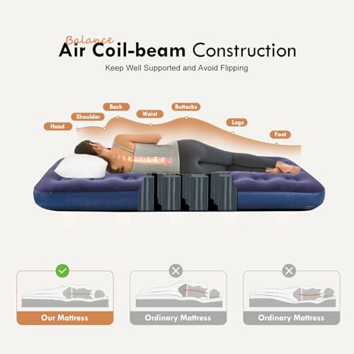 RAPTAVIS Single Size Air Mattress Inflatable Bed,Blow Up Mattress Camping Sleeping Pad - Image 3