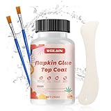 WEILAOK Serviettentechnik Kleber, Serviettenkleber für Serviettentechnik, Decoupage Kleber, Serviettenkleber Transparent Wasserfest für Holz, Keramik, Stein und Karton, 250ML