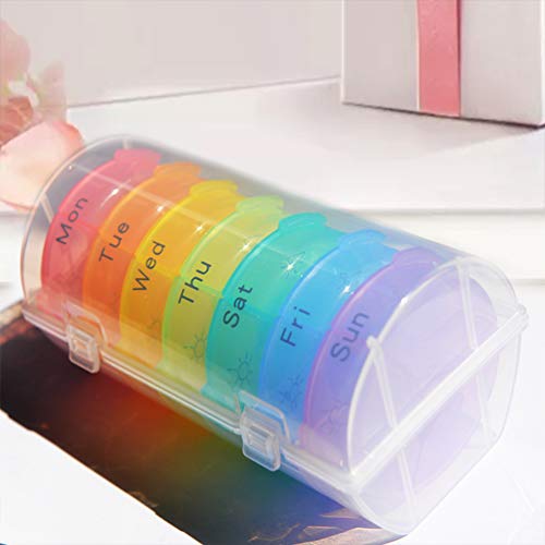 ARTIBETTER 1Pcs 7 Day Pill Box Recipiente Pílula Caso Organizador Do Comprimido Semanal Vitamina Org