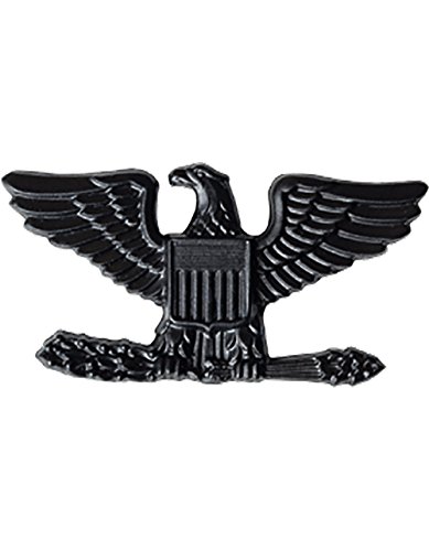 US Army Black Metal Pin-On Rank - Colonel