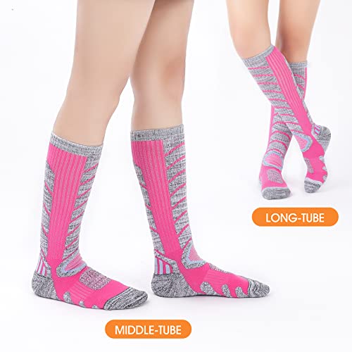 Guumor 4 Pairs Ski Socks Womens Mens Skiing Snowboarding Sports Warm Winter Thermal Socks #TOP5