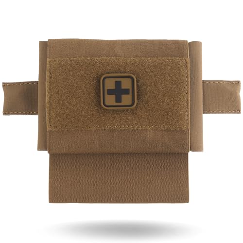 Micro IFAK Trauma Pouch, Tactical First Aid Molle EDC Medical Belt Pouch,CB