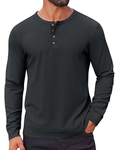 COOFANDY Mens Casual Henley Shirts Long Sleeve...