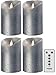 Produktbild sompex 4er Set Flame LED Echtwachskerzen 12,5cm Grau metallic mit Fernbedienung, 36900, Adventskranz-Set