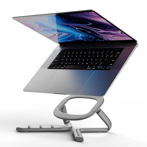 Image of eo Laptop Stand Adjustable with Ventilation for Cooling Ergonomic Portable Tabletop Laptop Riser Stand Compatible for MacBook, HP, Dell, Lenovo, Asus (ZOD)