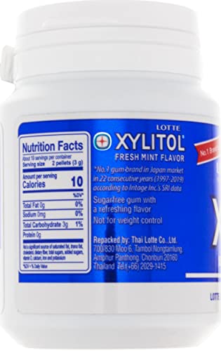 Lotte Xylitol Fresh Mint Gum 2.04 OZ (Pack of 1)