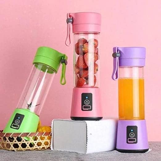 Maakali Portable USB Juicer Electric USB Juice Maker Mixer Bottle Blender Grinder Mixer,6 Blades Rechargeable Bottle with (Multi color) (MULTI MIXER 6 BLADE) (Plastic)(Color Aa Per Availability)