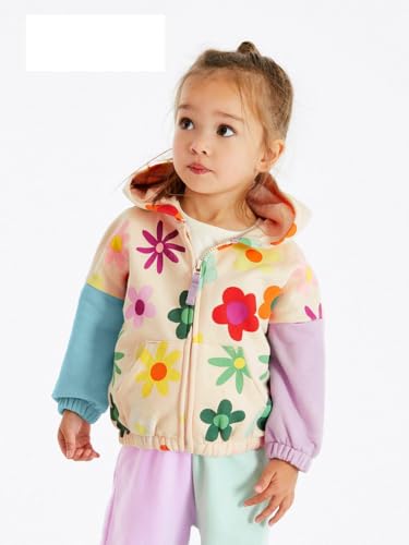 Jackets for Girls Zip Up Hoodie for Toddler Girl Kids Sweatshirt Clothes Cotton Lightweight Outerwear Top Fall Age 1-7 Years2