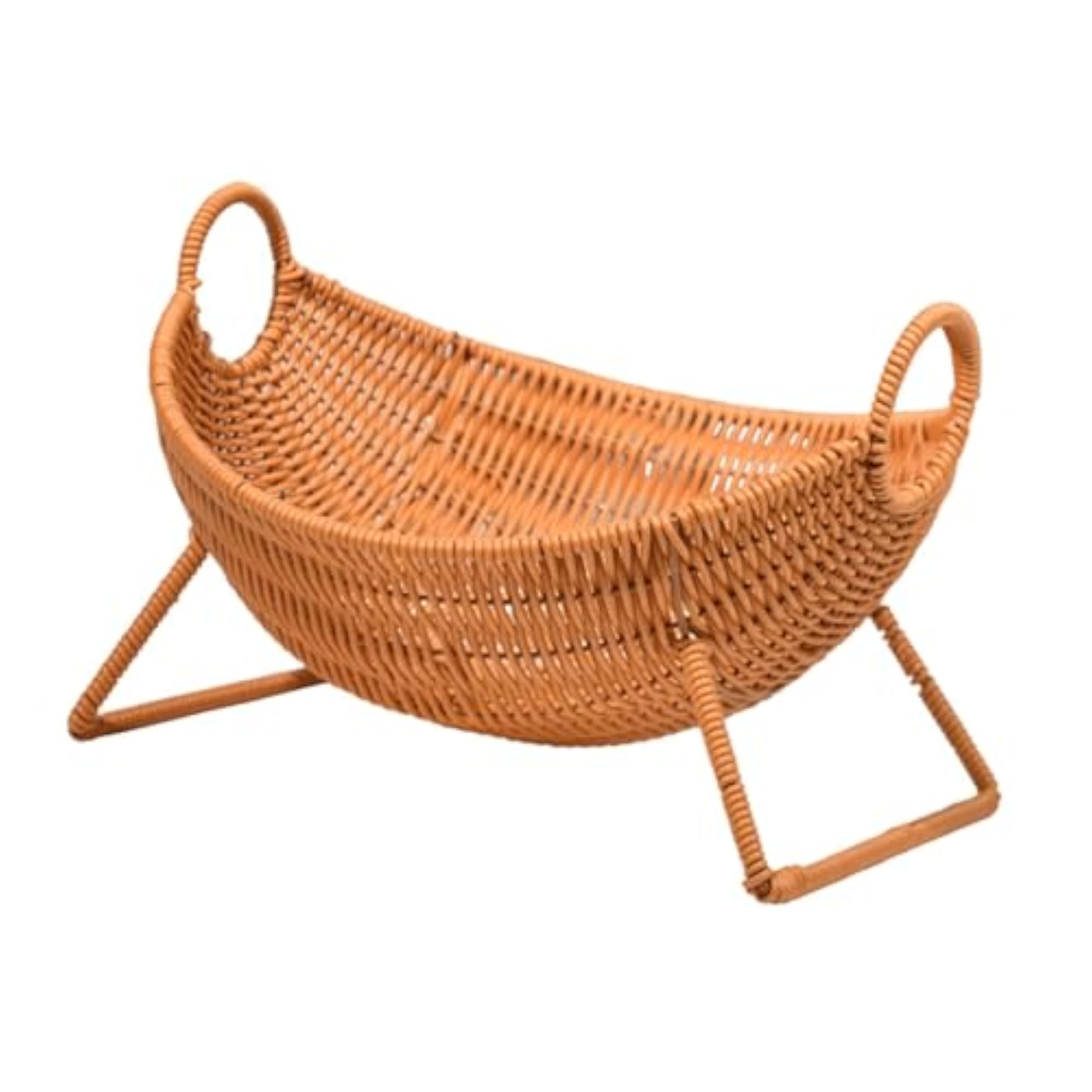 Handwoven Fruit Basket Imitation Rattan Serving Tray