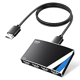 NEWCARE HDMIスプリッター 1入力4出力 同時出力 HDMI 分配器 4K HDCP 1.4 3D 対応 PC用 高速2.0ケーブル（1.2m）付き アルミ製