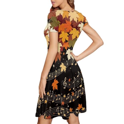 Image of AFPANQZ Womens Casual Summer Lightweight Vintage Dress Short Sleeve Midi Dress Knee-Long Luxury Formal Dress