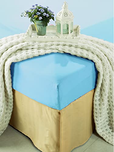 Mocassi Queen Fitted Sheet - Deep Pocket Cooling Sheets Up To 16 Inch - Hotel Luxury 1800 Thread Count - Softest Sheets - Wrinkle Resistant - 1 Single Bottom Fitted Sheet, Queen, Aqua Blue #TOP1