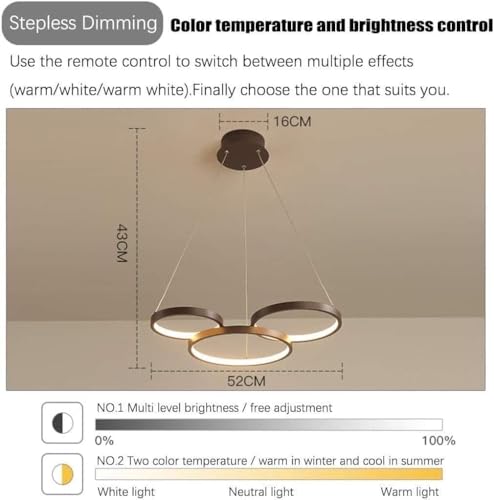 Lampe suspendue dimmable et réglable pour table à manger et salon - 3