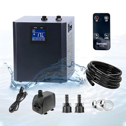 MIAOXIAOLONG Enfriador De 1/3 HP, Enfriador De Acuario De 79 Galones, Apto para Peceras De Agua Dulce Y Salada - Ideal para Plantas Acuáticas, Ajolotes Y Medusas