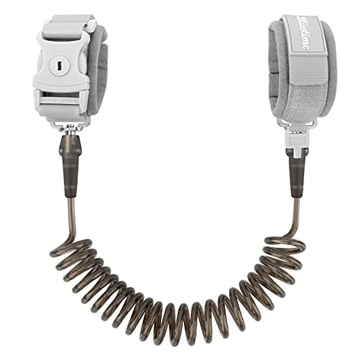 Blisstime Toddler Leash with Key Lock, Upgraded Anti Lost Wrist Link Baby Leash with 360 Degree Rotating Connector and Adjustable Bracelet for Babies Toddlers Child Kids (8.2ft/2.5m, Dark Gray)