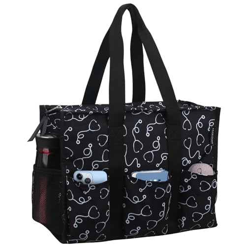 Image of Nurse Bags for Work Nursing Bag Multiple Pockets Waterproof Organizing Zip Top Clinical Bag for Nursing Students Home Health