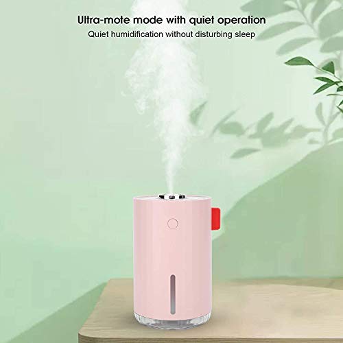 Mini humidificateur portable USB rose pour bureau et chambre de bébé