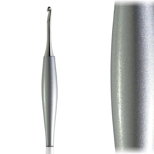 Furls Crochet Hook, Odyssey Silver, Nickel Plated Tip for Effortless Glide, Ergonomic Handle Crochet Hooks 7" (Odyssey Silver, G - 4.00MM)