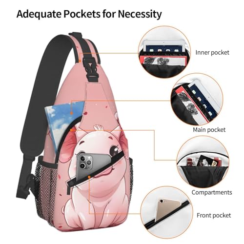 Bolso cruzado con diseño de cerdito para mujeres y hombres miniatura 3