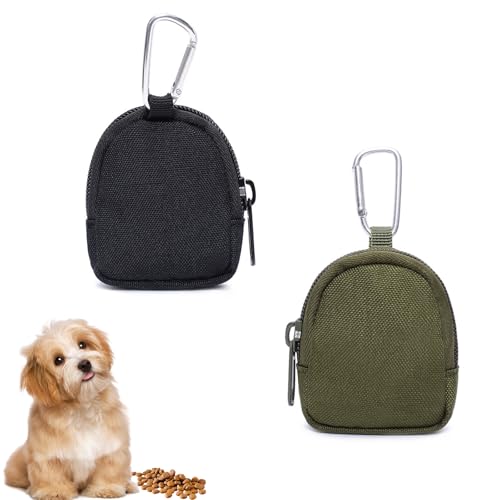 ZYETGH 2 Stück Leckerlibeutel für Hunde, Leckerlitasche für Hunde mit Reißverschluss Futterbeutel Hundetraining Freihändige Hundeleckerli Beutel Tragbare Mini Tasche für Hundetraining