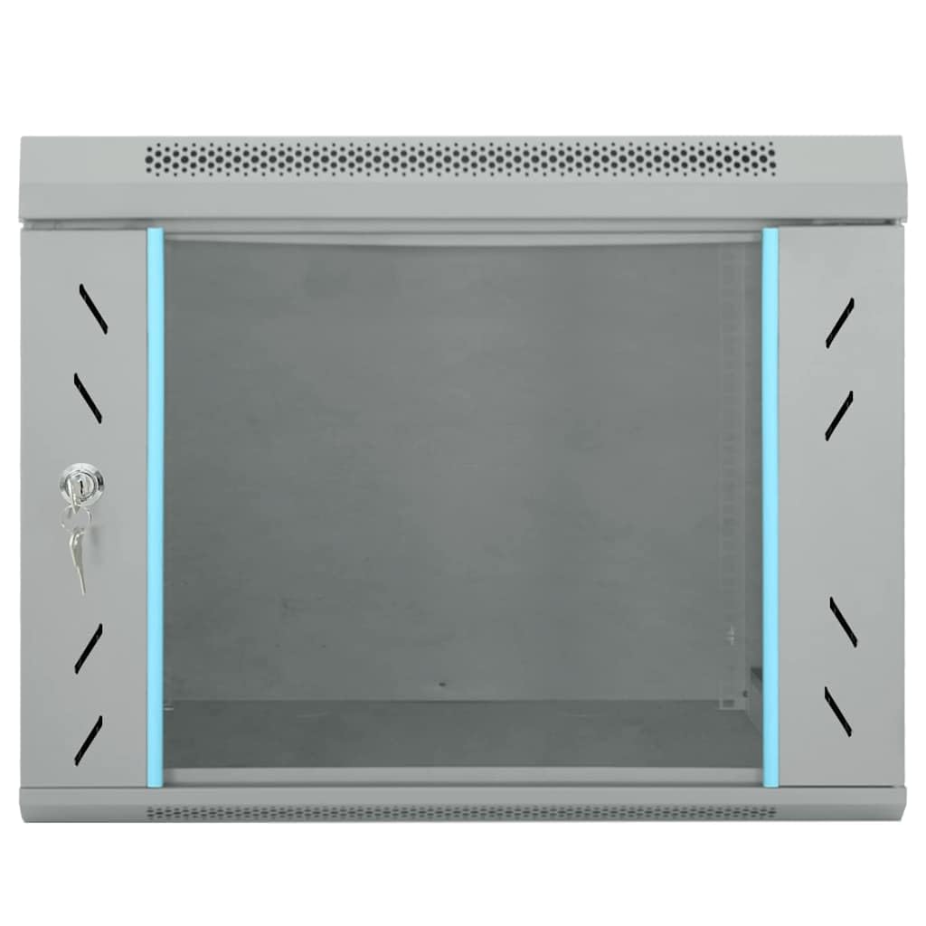 Armario de red de acero con almacenamiento para NAS y servidores domésticos, 53 x 60 x 45 cm, sistema de almacenamiento gris para enrutador LAN Ethernet, copia de seguridad y sincronización