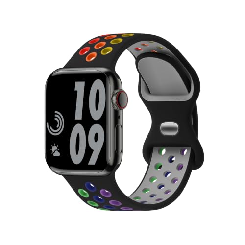 5 Pack Sport Bands Compatible with Apple Watch Band 44mm 45mm 46mm 42mm 41mm 40mm 38mm 49mm for Men Women, Breathable Silicone Wrist Strap for iWatch Series 11 10 9 8 7 6 5 4 3 2 1 SE3 2 1 Ultra3 2 1