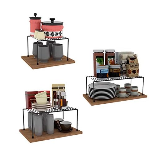 Kit Organizador Armário Cozinha Prateleira Aramado Aço 3 Un Preto