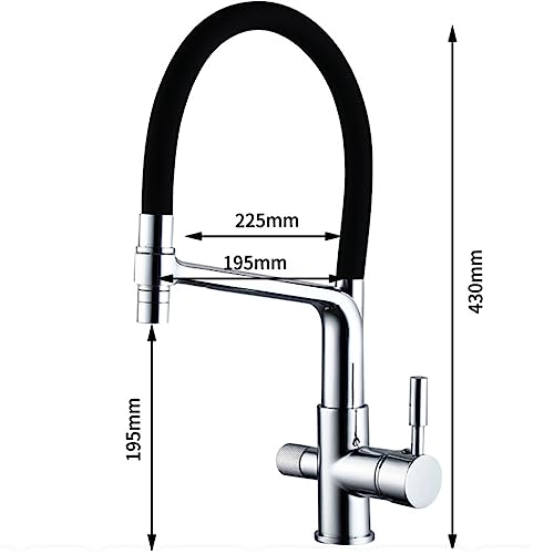 Robinet de cuisine mitigeur à douchette extractible multi-jets en laiton - 7